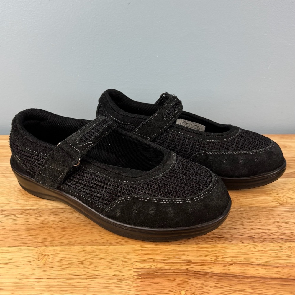 Orthofeet Chattanooga Women 9 Wide Black Comfort Mesh Mary Jane Orthotic Shoes